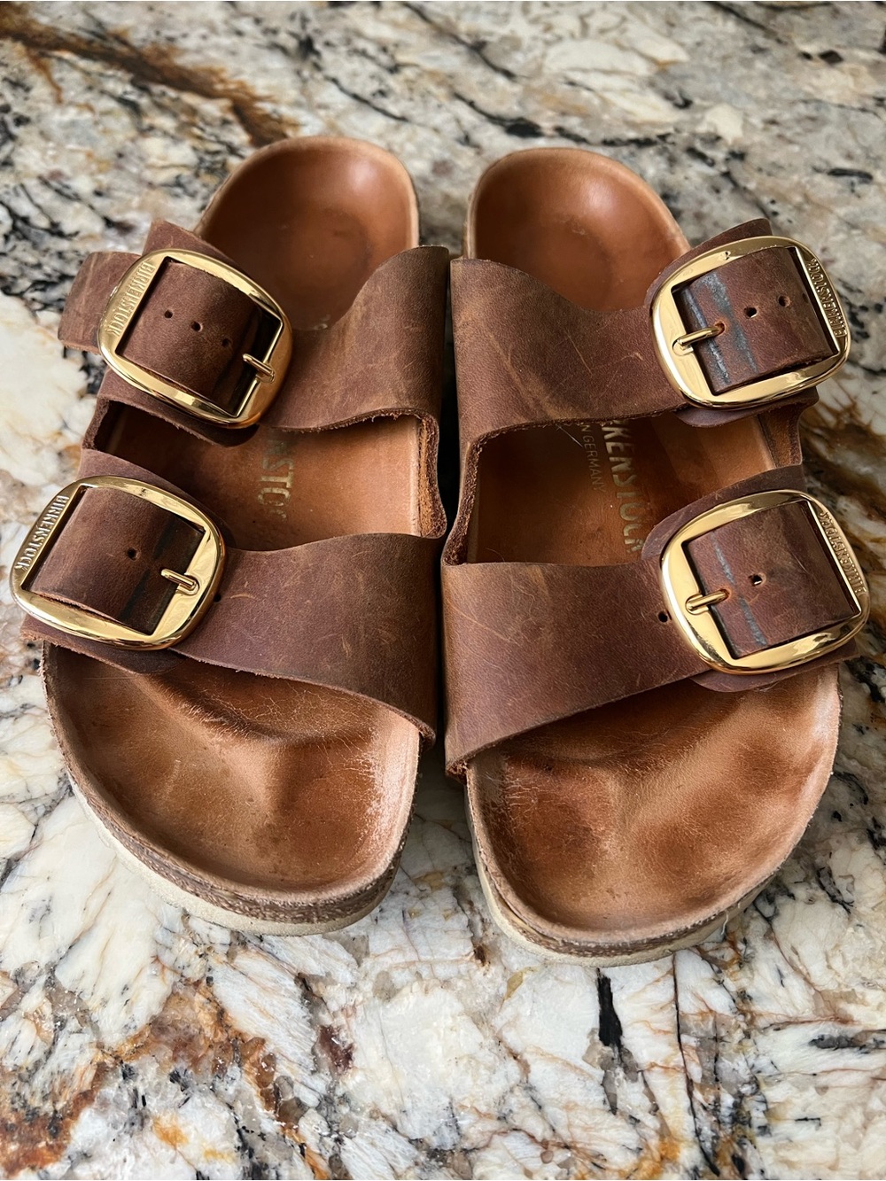 Birkenstock Arizona Big Buckle Sandal in Cognac Brown - Picture 2 of 5